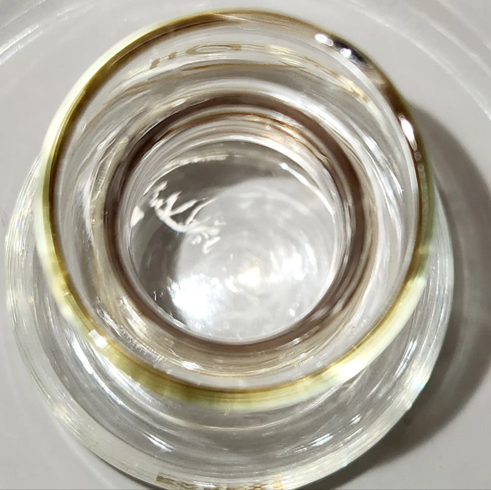 Vintage Pyrex Oil Cruet Bottle – Gold Lettering & Bands –MCM Glass